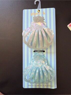 piper k Flat Lay Claw Clips Iridescent Shell Hair Clips Set
